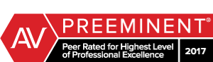AV Preeminent Peer Rated for Highest Level of Professional Excellence 2017